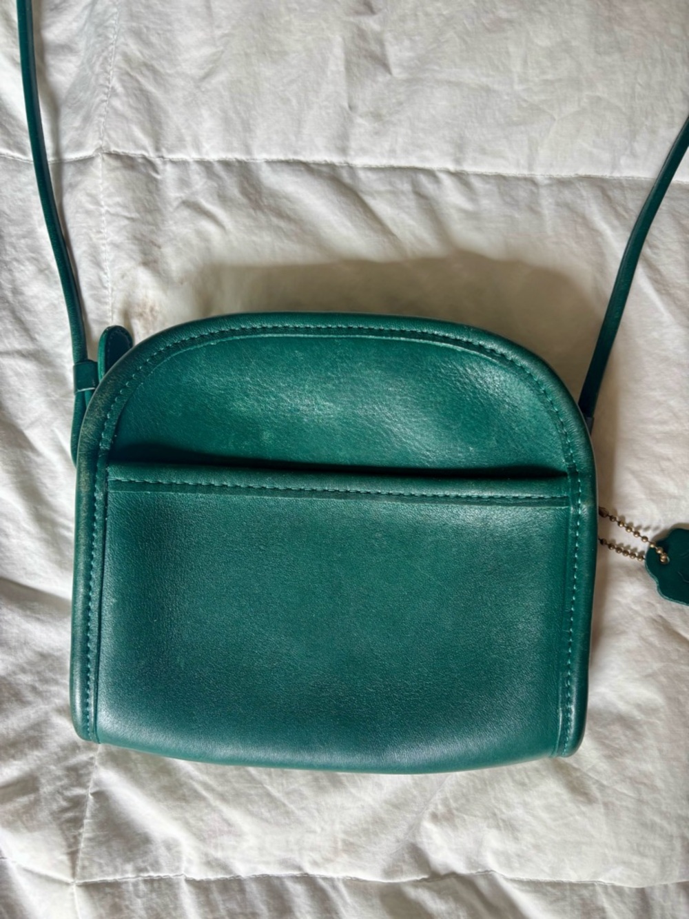 Vintage Coach Teal Leather Crossbody Bag - Picture 2 of 8